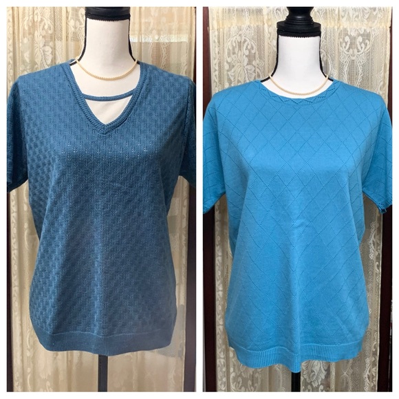 Alfred Dunner Tops - 2 ALFRED DUNNER S/S PULLOVER TOPS - SZ SMALL